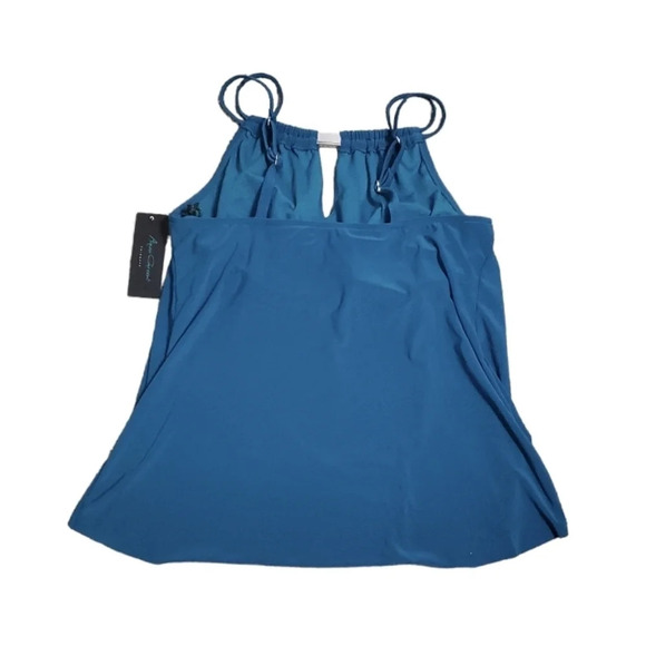 NWT Aqua Green Women's High Neck Keyhole Tankini Top M - Picture 5 of 7